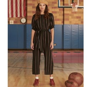 NWT THE GREAT. Blue Striped THE HOMEROOM JUMPSUIT